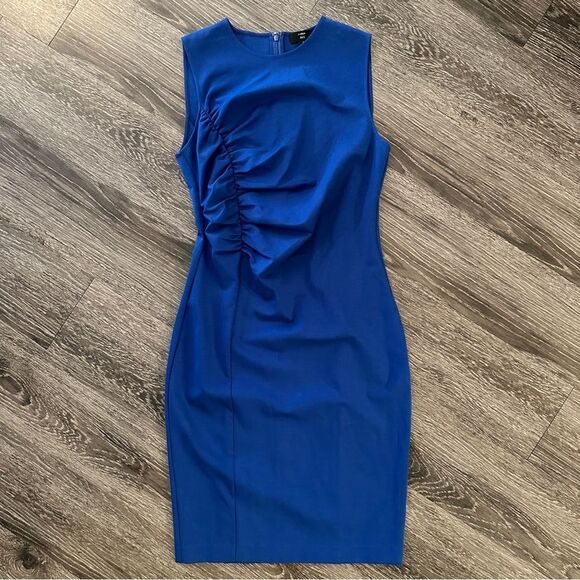 J crew 365 blue side cinched ruching detail dress - Picture 1 of 6